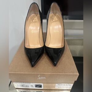 Christian Louboutin Pigalle Follies 100 Black Patent Leather size 38